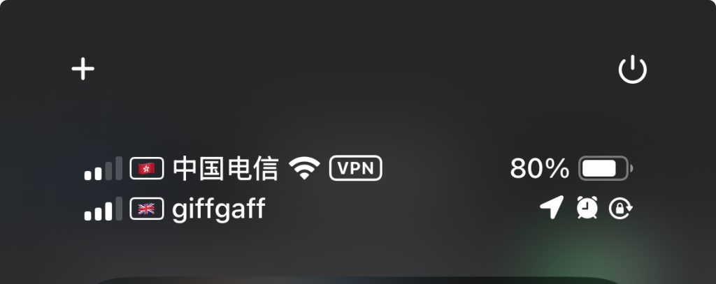 成功开启WiFi Calling后你原来现实国内运营商的名字，现在会显示成giffgaff